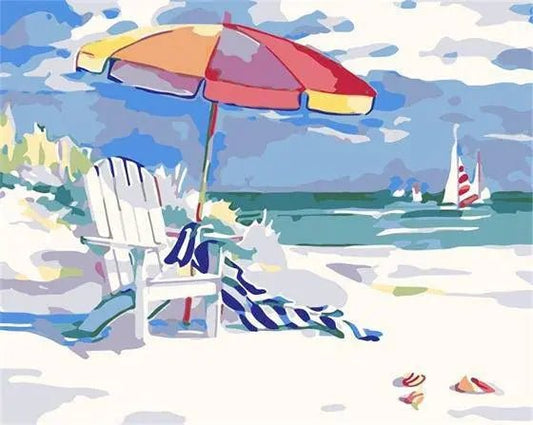Sun Bath i Strand – Præmie Mal Efter Tal Kit - Denmark