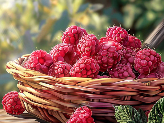 Sun-kissed Raspberry Basket – Præmie Mal Efter Tal Kit - Denmark