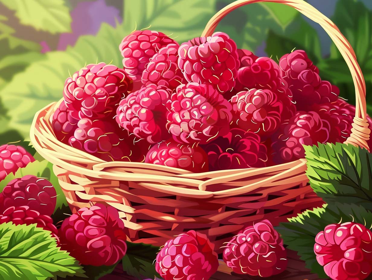 Sunlit Raspberry Harvest – Præmie Mal Efter Tal Kit - Denmark