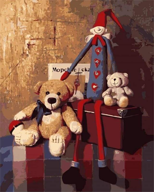 Teddy Bjørne og Marionet – Præmie Mal Efter Tal Kit - Denmark