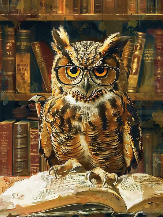 The Librarian Owl – Præmie Mal Efter Tal Kit - Denmark