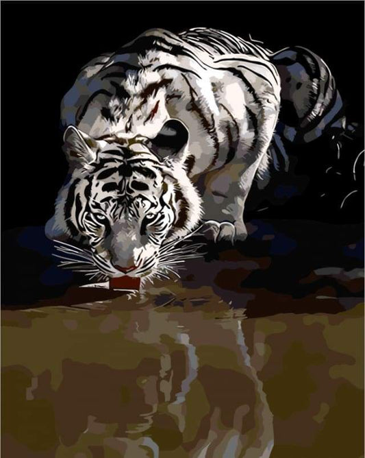 Tiger Reflection – Præmie Mal Efter Tal Kit - Denmark