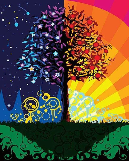 Tree Day And Night – Præmie Mal Efter Tal Kit - Denmark