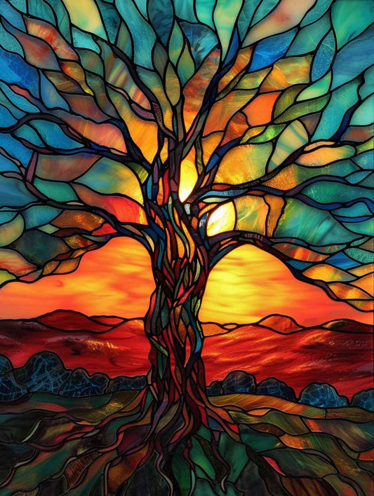 Tree Of Light – Præmie Mal Efter Tal Kit - Denmark