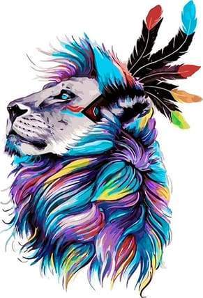 Tribal Lion – Præmie Mal Efter Tal Kit - Denmark