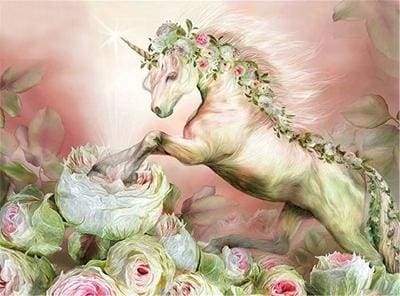 Unicorn og Blomster – Præmie Mal Efter Tal Kit - Denmark