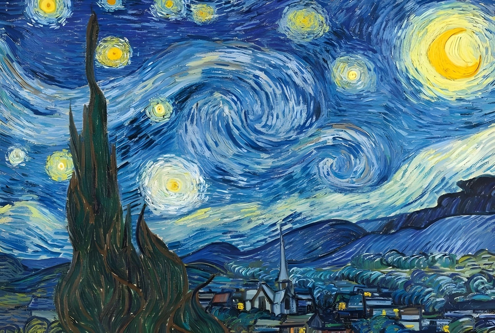 Van Gogh den Stjerneklare Nat – Præmie Mal Efter Tal Kit - Denmark