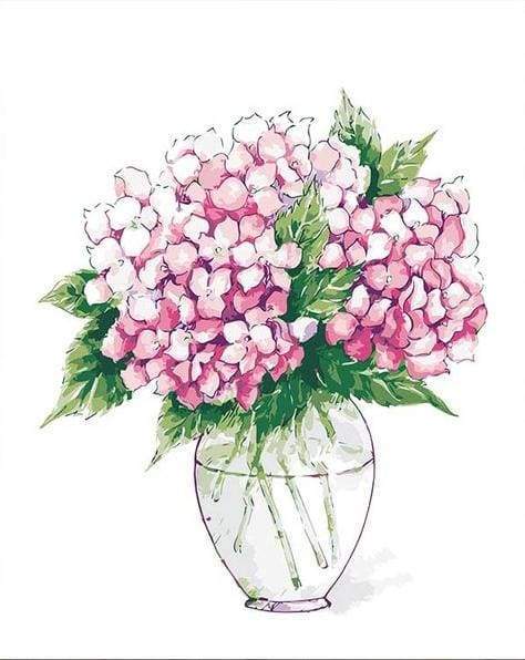 Vase og Blomster – Præmie Mal Efter Tal Kit - Denmark