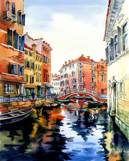 Venice Watercolor – Præmie Mal Efter Tal Kit - Denmark
