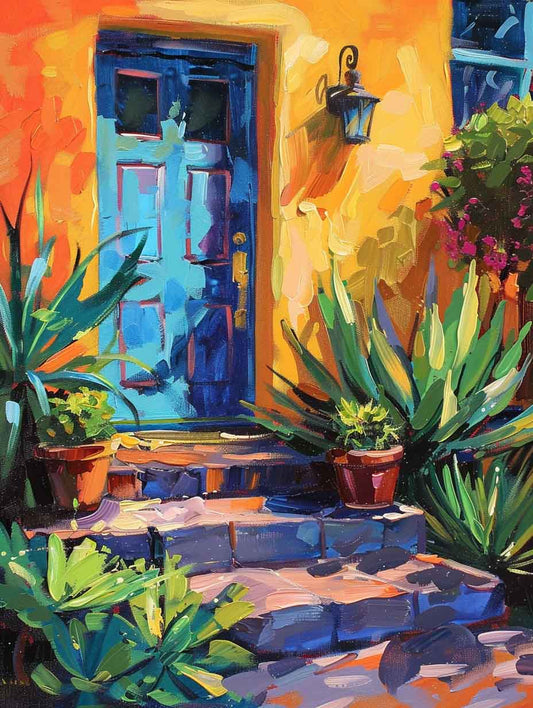 Vibrant Blue Door – Maling efter Tal Kit - Denmark