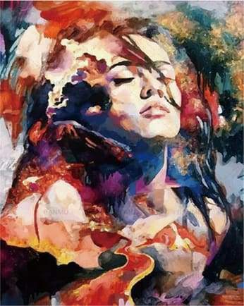 Watercolor Woman – Præmie Mal Efter Tal Kit - Denmark
