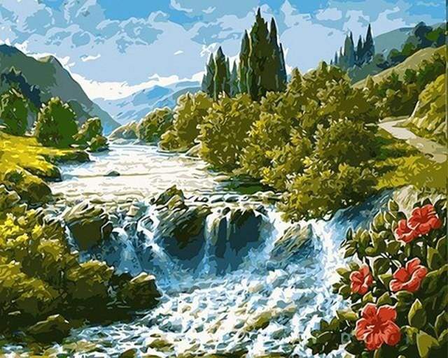 Waterfall – Præmie Mal Efter Tal Kit - Denmark