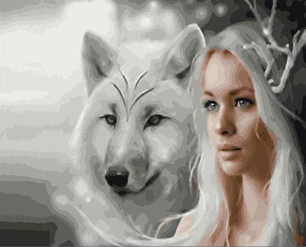 Wolf And Beauty – Præmie Mal Efter Tal Kit - Denmark